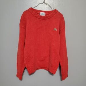 Lacoste Girls Red Crew Neck Cotton Sweater Size Small (8/10)